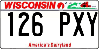 WI license plate 126PXY