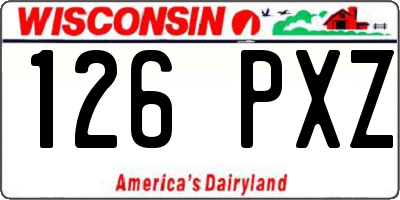 WI license plate 126PXZ