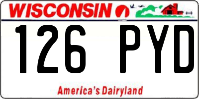 WI license plate 126PYD