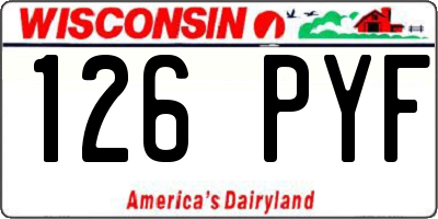 WI license plate 126PYF