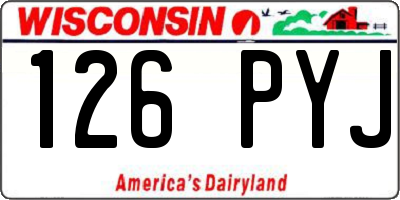 WI license plate 126PYJ