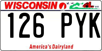 WI license plate 126PYK