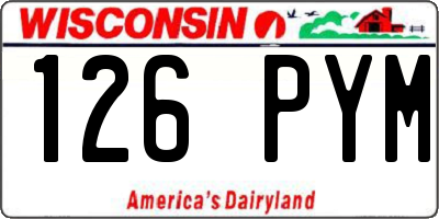 WI license plate 126PYM