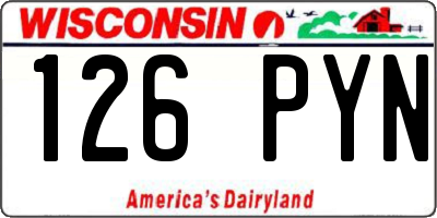 WI license plate 126PYN