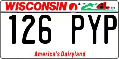 WI license plate 126PYP