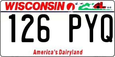 WI license plate 126PYQ
