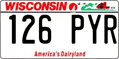 WI license plate 126PYR