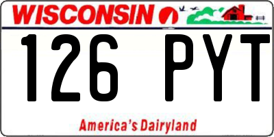 WI license plate 126PYT