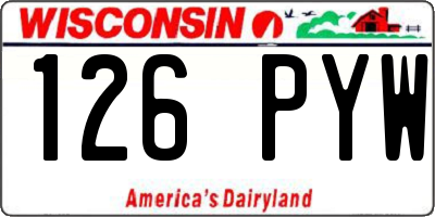 WI license plate 126PYW