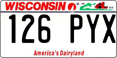 WI license plate 126PYX