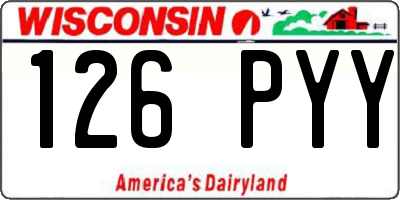 WI license plate 126PYY