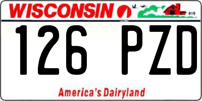 WI license plate 126PZD