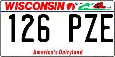 WI license plate 126PZE