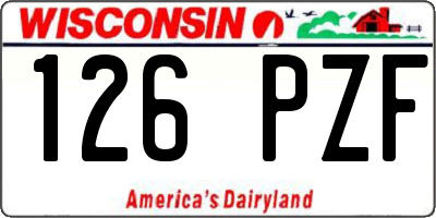 WI license plate 126PZF