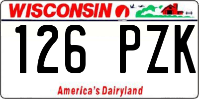 WI license plate 126PZK