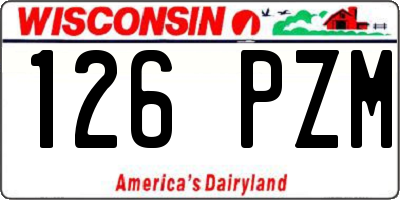 WI license plate 126PZM