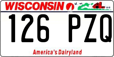 WI license plate 126PZQ