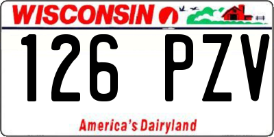 WI license plate 126PZV