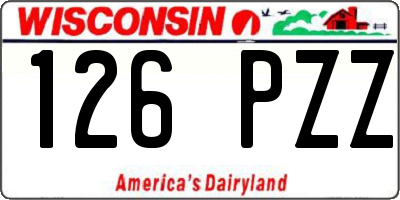 WI license plate 126PZZ