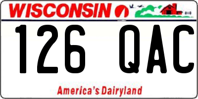 WI license plate 126QAC