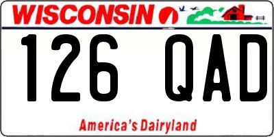 WI license plate 126QAD