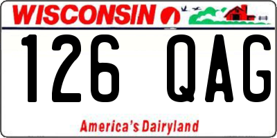 WI license plate 126QAG
