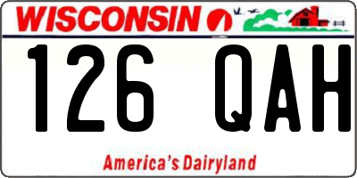 WI license plate 126QAH