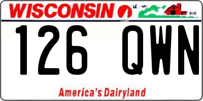 WI license plate 126QWN