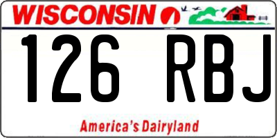 WI license plate 126RBJ