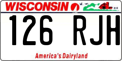WI license plate 126RJH