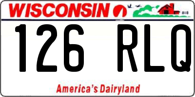 WI license plate 126RLQ