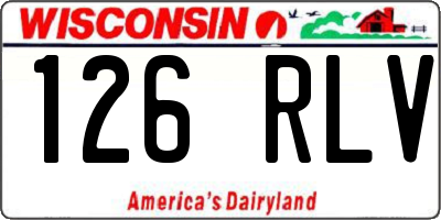 WI license plate 126RLV