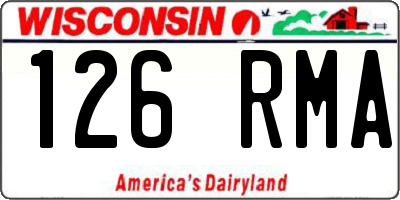 WI license plate 126RMA