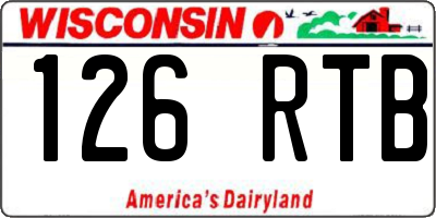 WI license plate 126RTB