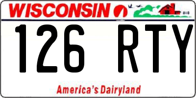 WI license plate 126RTY