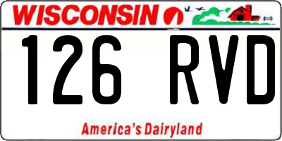 WI license plate 126RVD