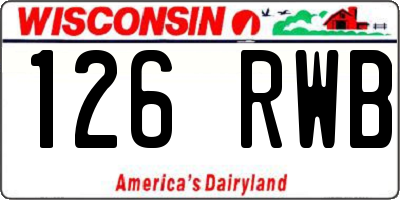 WI license plate 126RWB
