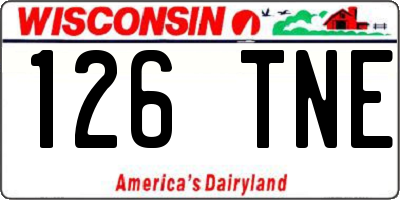 WI license plate 126TNE