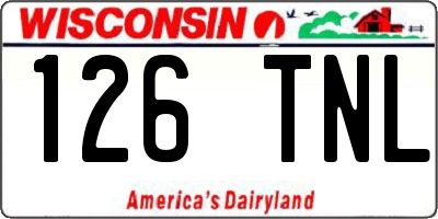 WI license plate 126TNL