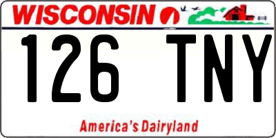 WI license plate 126TNY