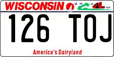 WI license plate 126TOJ