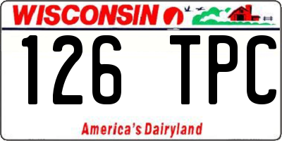 WI license plate 126TPC