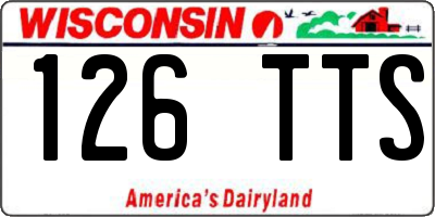 WI license plate 126TTS