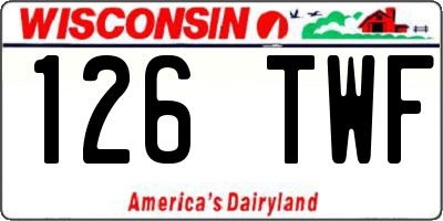 WI license plate 126TWF