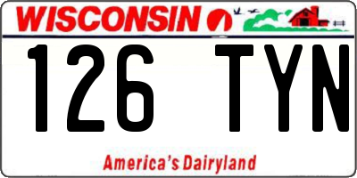 WI license plate 126TYN