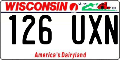 WI license plate 126UXN