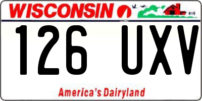 WI license plate 126UXV