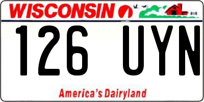 WI license plate 126UYN
