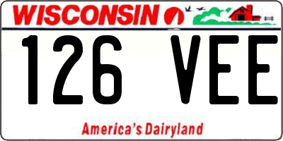 WI license plate 126VEE