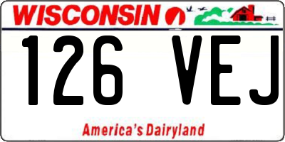 WI license plate 126VEJ